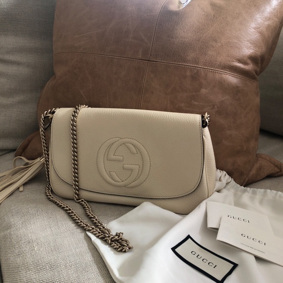 Gucci Cream Leather Shoulder Bag - Picture 2 of 16